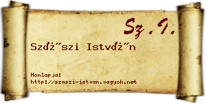 Szászi István névjegykártya