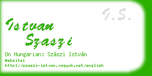 istvan szaszi business card