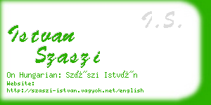 istvan szaszi business card